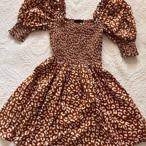 1. State Cute Brown/ White Cheetah Print Mini Dress